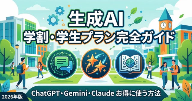 生成AIに学割はある？ChatGPT・Gemini・Claude 学生がお得に使う方法【2026年版】