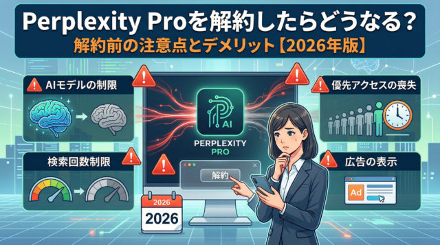 Perplexity Proを解約したらどうなる？解約前に知っておきたい注意点とデメリット【2026年版】